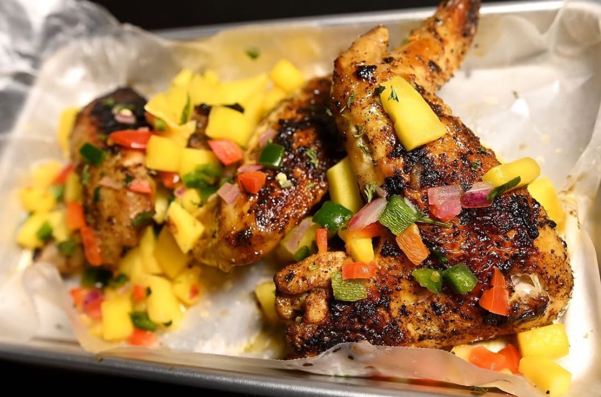 Jerk Chicken Wings with Tropical Salsa