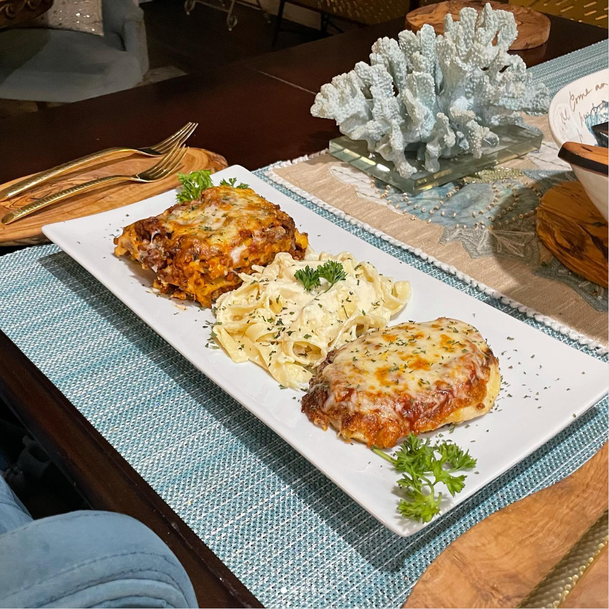 Tour of Italy — Lasagna, Fettuccine, Chicken Parm